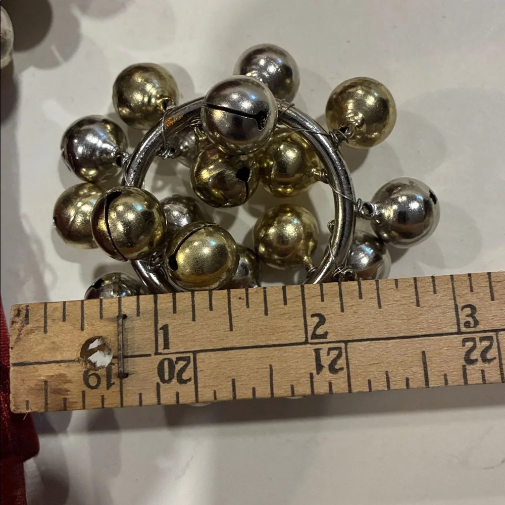Jingle Bell Silver/Gold Napkin Rings Set/6 Holders Napkin Holders Set of 6